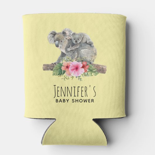 Mam en Baby Koala Beren Cute Waterverf Baby shower Blikjeskoeler (Achterkant)