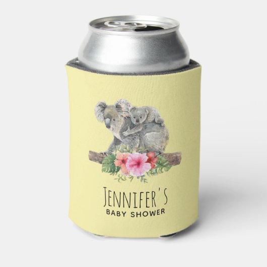 Mam en Baby Koala Beren Cute Waterverf Baby shower Blikjeskoeler (Blikje Achterkant)