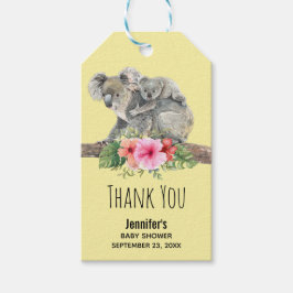 Mam en Baby Koala Beren Cute Waterverf Baby shower Cadeaulabel