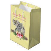 Mam en Baby Koala Beren Cute Waterverf Baby shower Medium Cadeauzakje (Achterkant Gekanteld)