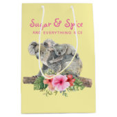 Mam en Baby Koala Beren Cute Waterverf Baby shower Medium Cadeauzakje (Voorkant)