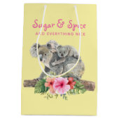 Mam en Baby Koala Beren Cute Waterverf Baby shower Medium Cadeauzakje (Achterkant)