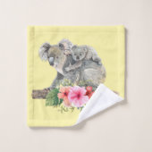 Mam en Baby Koala Beren Cute Waterverf Bad Handdoek (Wasdoekje)
