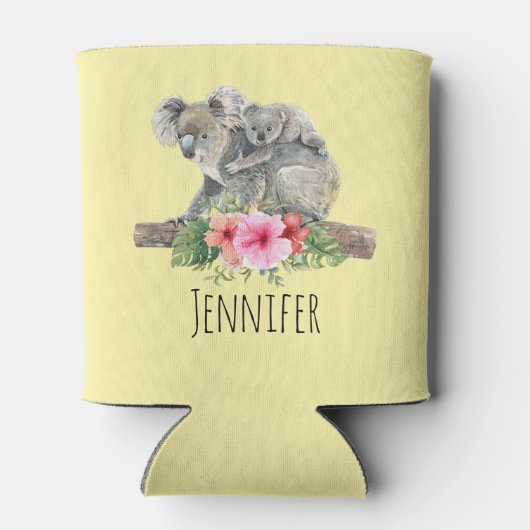 Mam en Baby Koala Beren Cute Waterverf Blikjeskoeler (Achterkant)