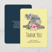 Mam en Baby Koala Beren Cute Waterverf Dank je wel Bedankkaart (Voorkant / Achterkant)