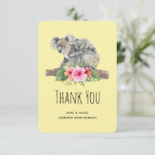 Mam en Baby Koala Beren Cute Waterverf Dank je wel Bedankkaart (Staand voorkant)