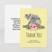 Mam en Baby Koala Beren Cute Waterverf Dank je wel Bedankkaart (Voorkant / Achterkant)