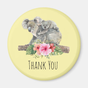 Mam en Baby Koala Beren Cute Waterverf Dank je wel Magneet