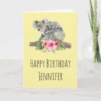 Mam en Baby Koala Beren Cute Waterverf