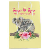 Mam en Baby Koala Beren Cute Waterverf Medium Cadeauzakje (Voorkant)