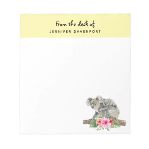 Mam en Baby Koala Beren Cute Waterverf Notitieblok