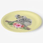 Mam en Baby Koala Beren Cute Waterverf Papieren Bordje (Gekanteld)