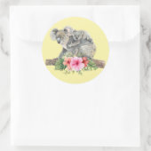 Mam en Baby Koala Beren Cute Waterverf Ronde Sticker (Tas)