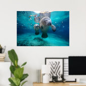 Mam en Baby Manatee (drie zusters pit) Poster (Thuiskantoor)