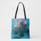 Mam en Baby Manatee (drie zusters pit) Tote Bag (Voorkant)