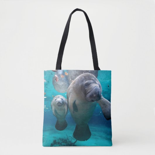 Mam en Baby Manatee (drie zusters pit) Tote Bag (Voorkant)