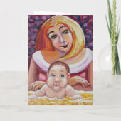 Mam en baby - Moederdag Kaart (Achterkant)