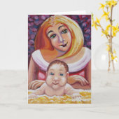 Mam en baby - Moederdag Kaart (Gele Bloem)