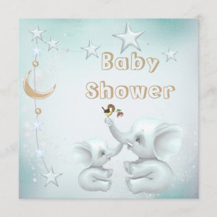 Mam- en Baby-olifant, Baby shower voor maan en ste Kaart