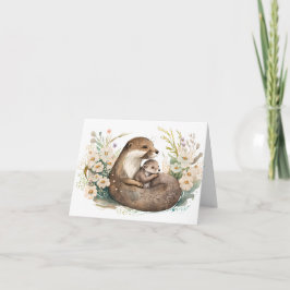 Mam en Baby Otter Moederdag Kaart