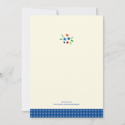 Mam en Baby Owl Baby Boy Shower Invitation Kaart (Achterkant)