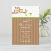Mam en Baby Owl Baby Shower-uitvindingen Kaart (Staand voorkant)