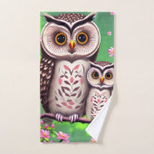 Mam en Baby Owl Bad Handdoek (Handdoek)