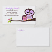 Mam en Baby Owl Calling Cards Contactkaartje (Voorkant / Achterkant)