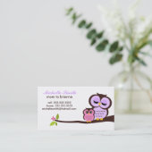 Mam en Baby Owl Calling Cards Contactkaartje (Staand voorkant)