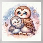 Mam en Baby Owl Poster (Voorkant)