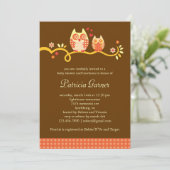 Mam en Baby Owl Unisex Baby shower Uitnodiging (Staand voorkant)