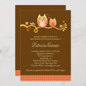 Mam en Baby Owl Unisex Baby shower Uitnodiging (Voorkant / Achterkant)
