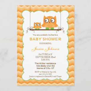 Mam en Baby Owls Unisex Baby shower Invitation Kaart