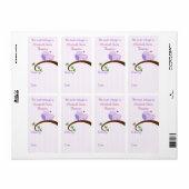 Mam en Baby Paarse Uilen Boek Label (Full Sheet)