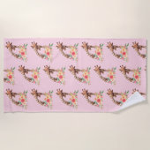 Mam en baby Pair Cute Waterverf Pattern Strandlaken (Voorkant)