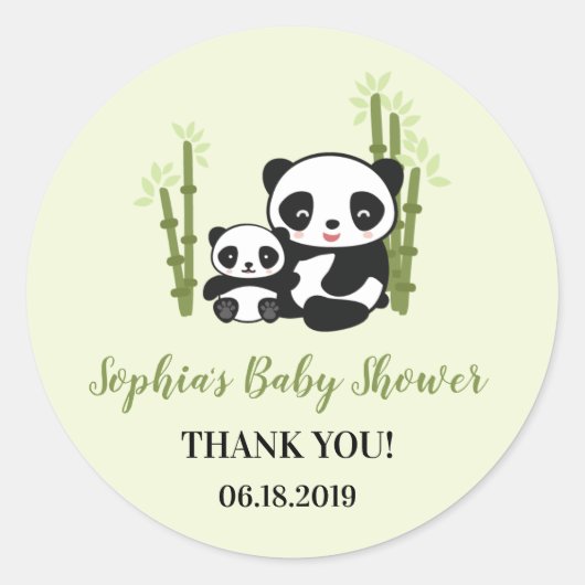 Mam en Baby Panda Beer Baby shower Sticker (Voorkant)
