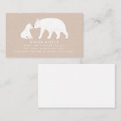 Mam en Baby Polar Beer Roze Baby Informatiekaartje (Voorkant / Achterkant)