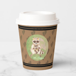 Mam en Baby Raccoon Shower Hot Beverage Cups Papieren Bekers