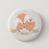 Mam en Baby Red Fox Baby shower Ronde Button 5,7 Cm (Voorkant)