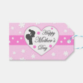Mam en baby roze Moederdag Cadeaulabel (Voorkant (Horizontaal))