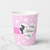 Mam en baby roze Moederdag Papieren Bekers (Achterkant)