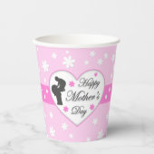 Mam en baby roze Moederdag Papieren Bekers (Voorkant)