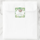 Mam en baby sloth baby shower dank u vierkante sticker (Tas)