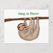 Mam en baby sloth 'hang in daar' briefkaart (Voorkant)