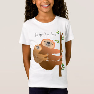 Mam en Baby Sloth "Ik heb je rug" T-Shirt