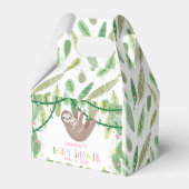 Mam en baby sloth meisje baby shower bedankdoosjes (Voorkant Zijde)