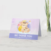 Mam en Baby Tiger Paars Dank je wel Kaart (Voorkant)