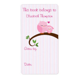 Mam en Baby Uil Boek Label