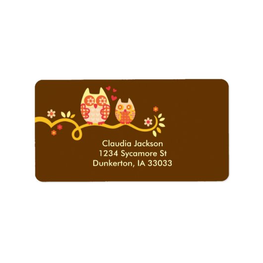 Mam en Baby Uil Custom Label (Voorkant)