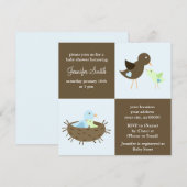 Mam en Baby-vogelBaby shower Kaart (Voorkant / Achterkant)